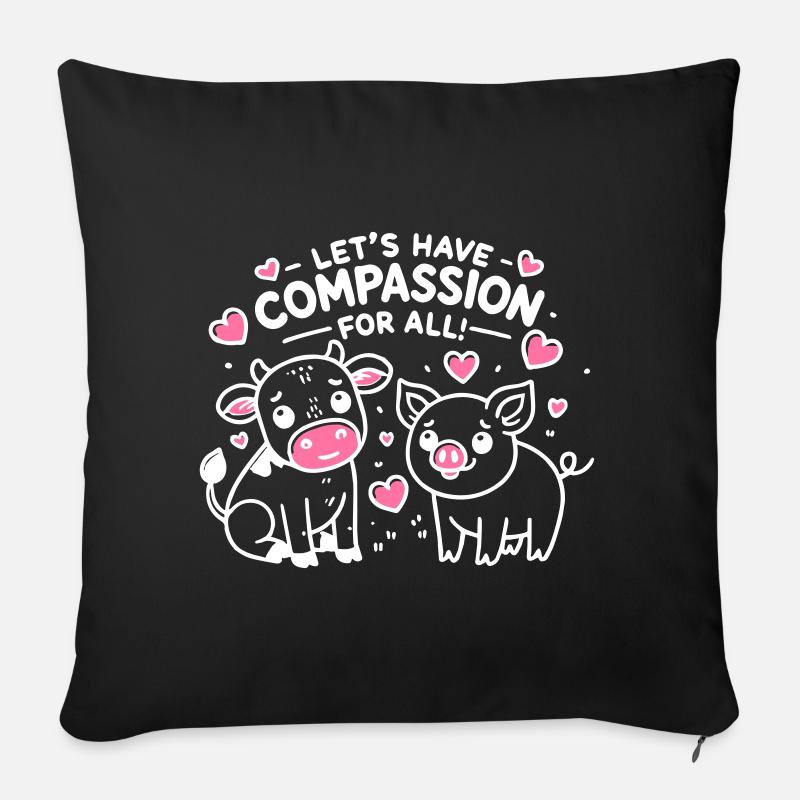 Compassion for all - Sofakissen mit Füllung 45 x 45 cm - Schwarz