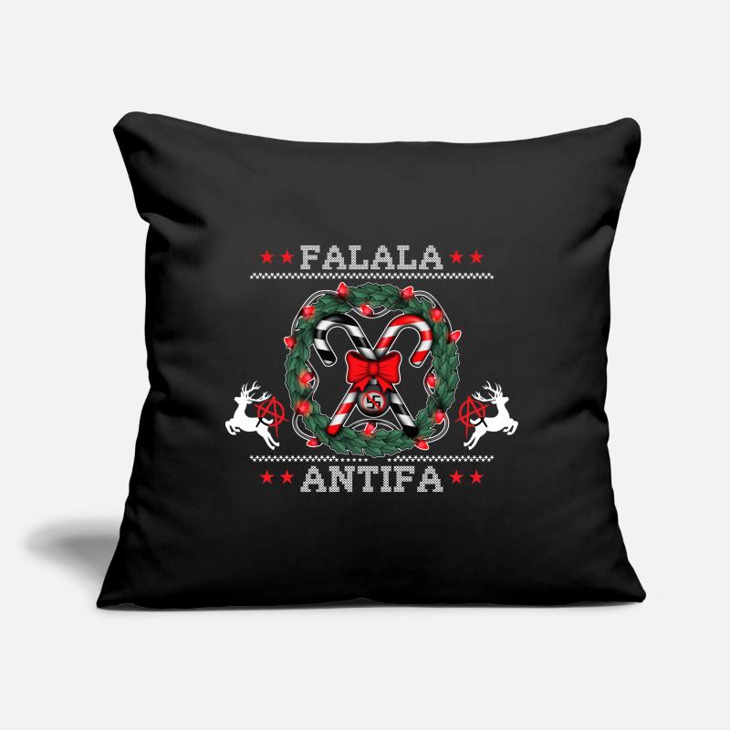 Pull de Noël moche : FALALA ANTIFA ! Coussin et housse de 45 x 45 cm