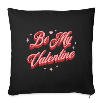 Valentine's Day – Heart Motif with Lettering Gift - Sofa pillow with filling 45cm x 45cm - black - Front