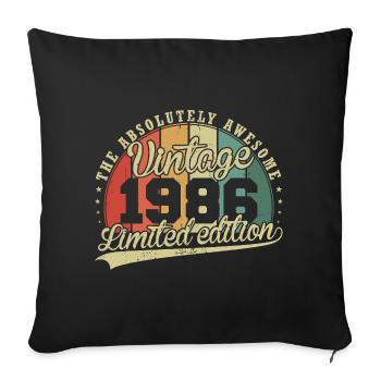 Vintage 1986 Vinatge Retro Birthday Gift - Sofa pillow with filling 45cm x 45cm - black - Front