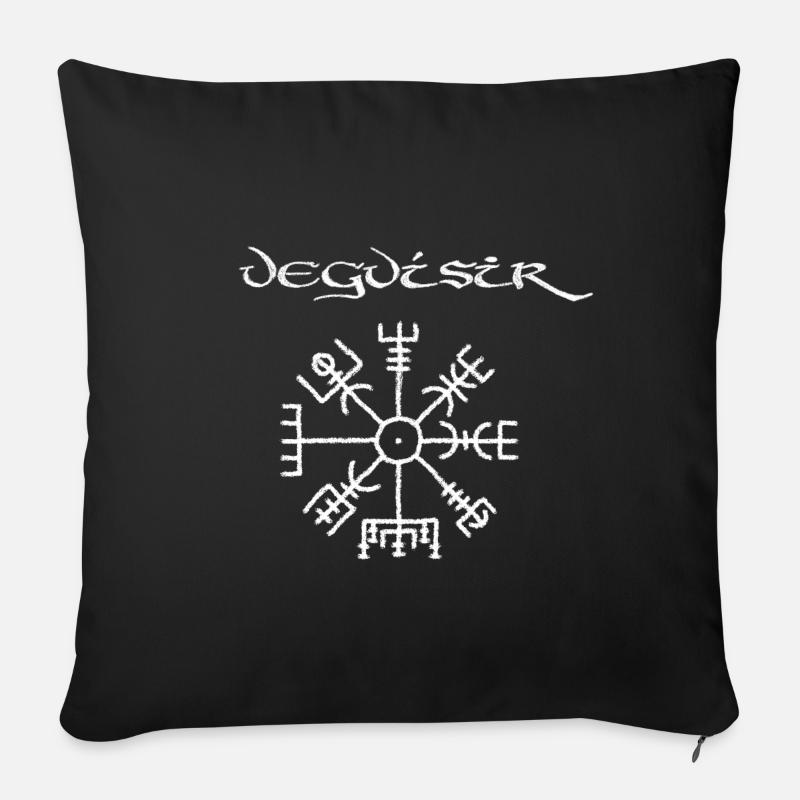 Wikinger Kompass Vegvisir nordisch - Sofakissen mit Füllung 45 x 45 cm - Schwarz