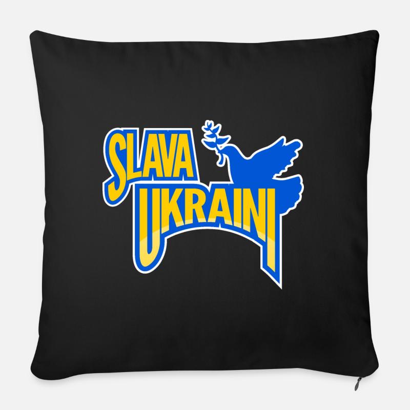 Ukraine slava ukraini Frieden Taube - Sofakissen mit Füllung 45 x 45 cm - Schwarz