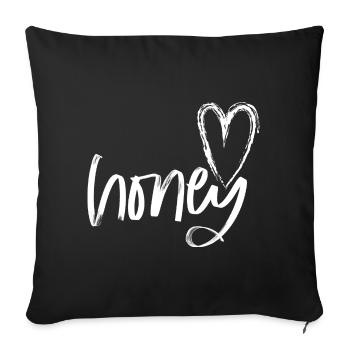 Je t'aime - Coussin et housse de 45 x 45 cm - noir - Devant