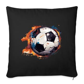 Amis du football - Coussin et housse de 45 x 45 cm - noir - Devant