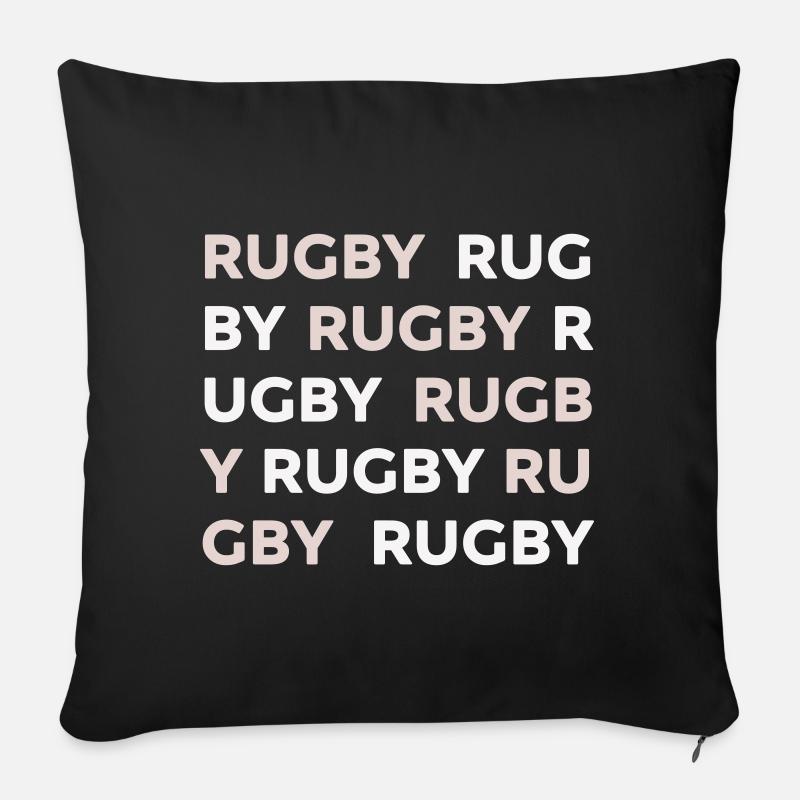 RUGBY - Sofa pillow with filling 45cm x 45cm - black