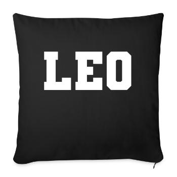 Name - Leo - Sofakissen mit Füllung 45 x 45 cm - Schwarz - Vorne