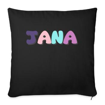 Name - Jana - Sofa pillow with filling 45cm x 45cm - black - Front