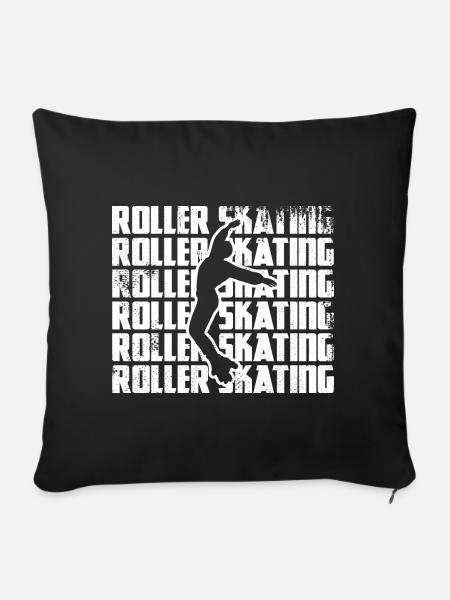 Rollkunstlauf - Sofakissen mit Füllung 45 x 45 cm - Schwarz
