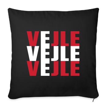 Vejle Denmark Flag - Sofa pillow with filling 45cm x 45cm - black - Front