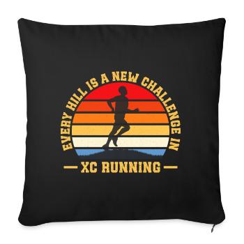 Cadeau de course XC drôle XC Runner Edition - Coussin et housse de 45 x 45 cm - noir - Devant
