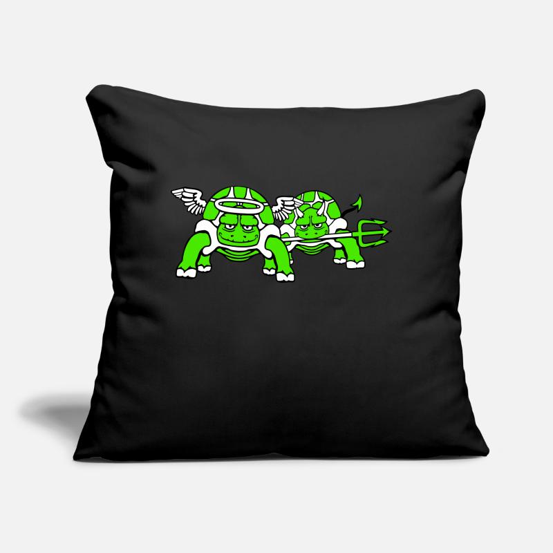 2 Turtles Conscience Team Devil Angel Evil Good Sofa pillow with filling 45cm x 45cm