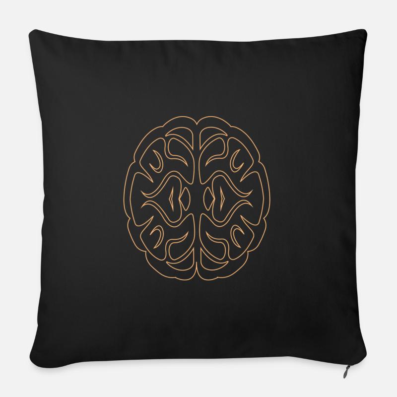 Brain01 - Sofakissen mit Füllung 45 x 45 cm - Schwarz