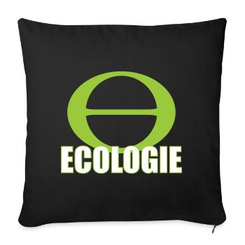Sigle Ecologie Minimaliste Vert - Coussin et housse de 45 x 45 cm - noir - Devant