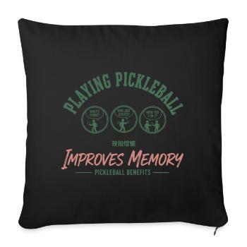 Pickleball, lustiger Spieler, Pickle Ball spielt Liebe. - Sofakissen mit Füllung 45 x 45 cm - Schwarz - Vorne
