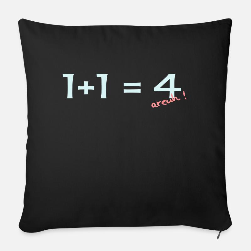 1 + 1 = 4 - Sofakissen mit Füllung 45 x 45 cm - Schwarz
