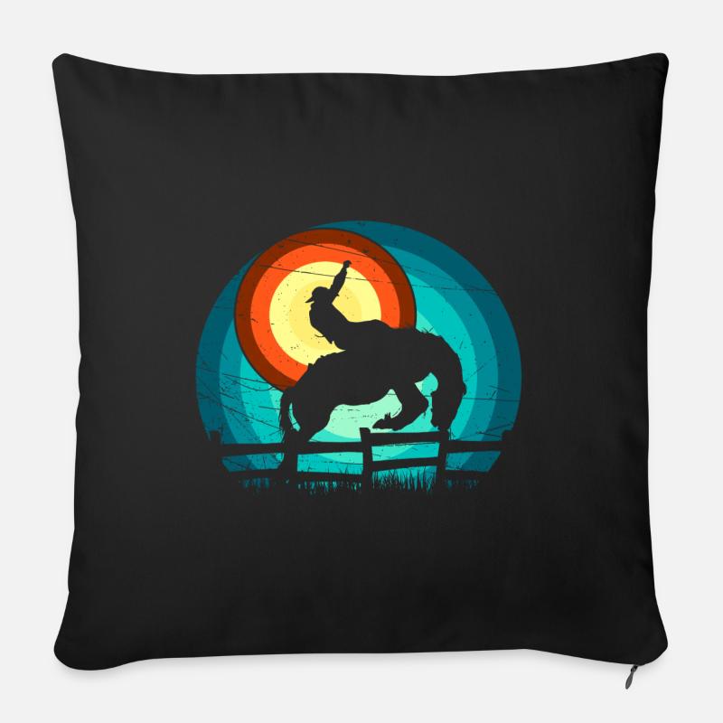 Cowboy beim Rodeo - Sofakissen mit Füllung 45 x 45 cm - Schwarz