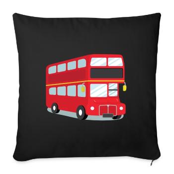 Roter London Bus - Sofakissen mit Füllung 45 x 45 cm - Schwarz - Vorne