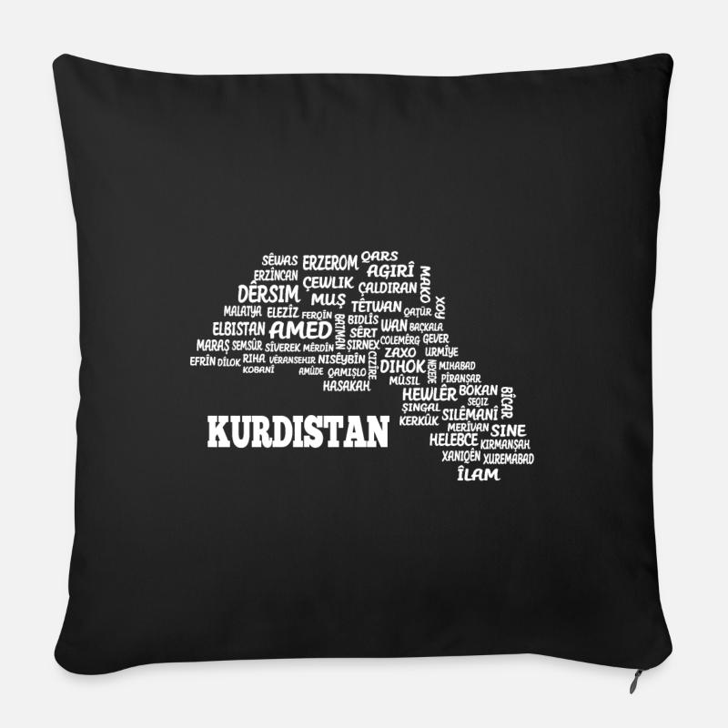 Kurdistan Map Kurdische Flagge Kurds Geschenk - Sofakissen mit Füllung 45 x 45 cm - Schwarz