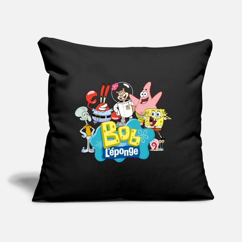 Bob l'Éponge Spongebob Patrick Sandy Krabs Carlo Coussin et housse de 45 x 45 cm