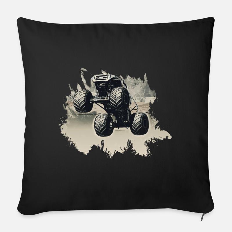 Camion monstre - Coussin et housse de 45 x 45 cm - noir