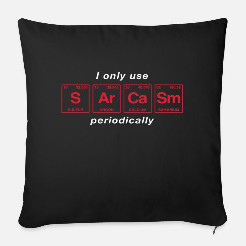 Drôle de dicton: SARCASME - Système de perdiode - Coussin et housse de 45 x 45 cm - noir
