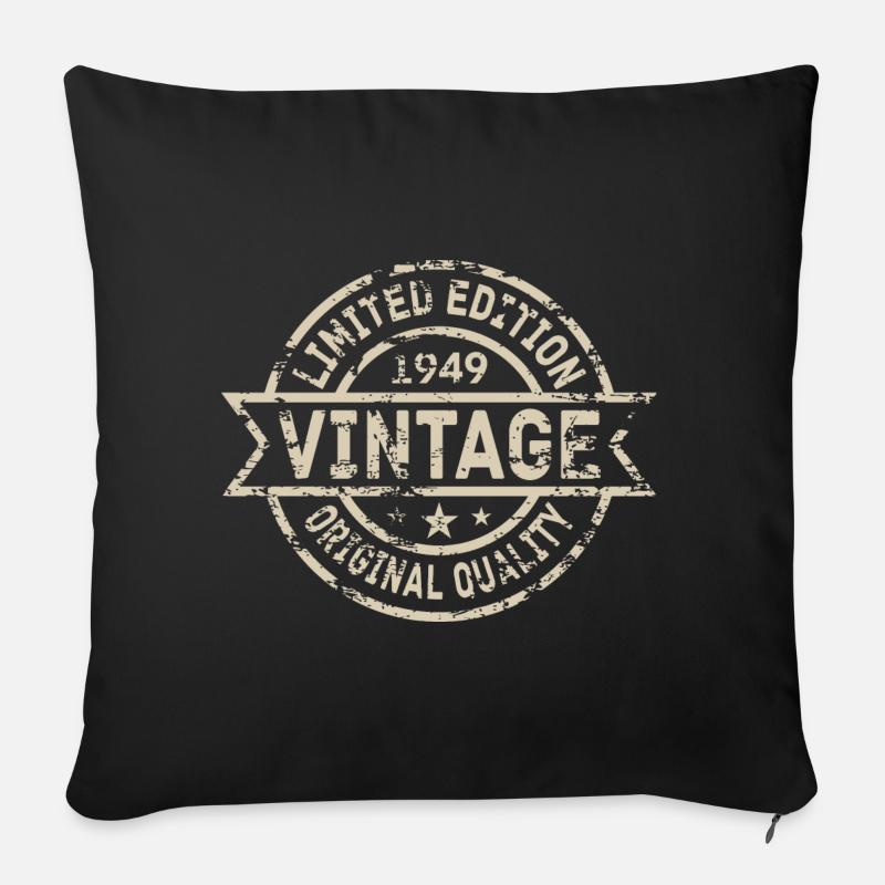 1949 Naissance Anniversaire Année de naissance millésime - Coussin et housse de 45 x 45 cm - noir