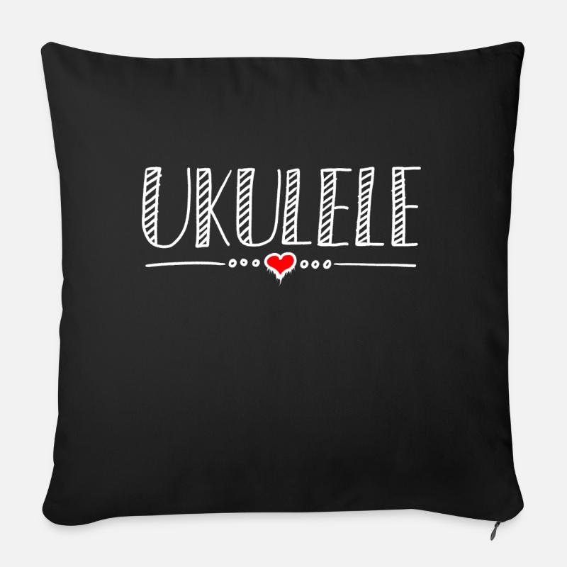 Ukulele heart Herz - Sofakissen mit Füllung 45 x 45 cm - Schwarz
