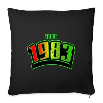 Since 1983 Reggae Style - Sofa pillow with filling 45cm x 45cm - black - Front