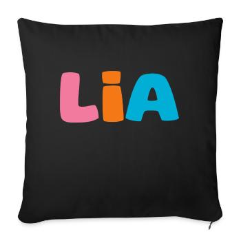 Name - Lia - Sofa pillow with filling 45cm x 45cm - black - Front