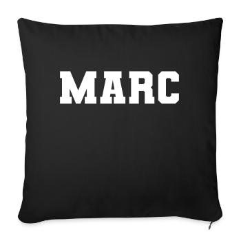 Name - Marc - Sofa pillow with filling 45cm x 45cm - black - Front