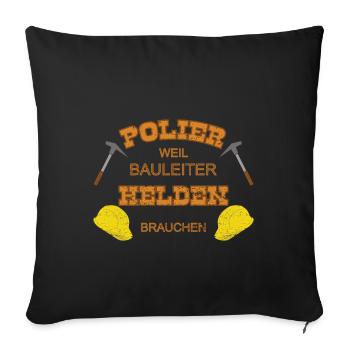 Polier Held - Sofakissen mit Füllung 45 x 45 cm - Schwarz - Vorne