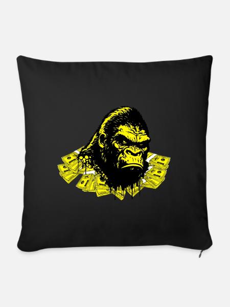 Money Monkey - Sofakissen mit Füllung 45 x 45 cm - Schwarz