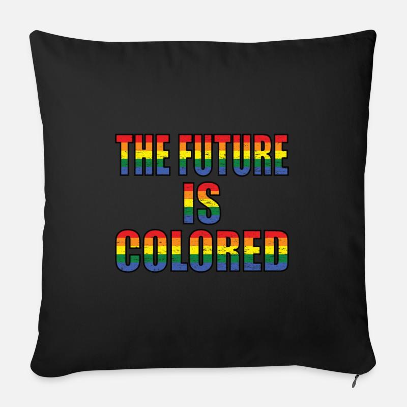 The Future is colored, Pride Month - Sofakissen mit Füllung 45 x 45 cm - Schwarz