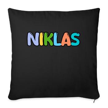 Name - Niklas - Sofakissen mit Füllung 45 x 45 cm - Schwarz - Vorne