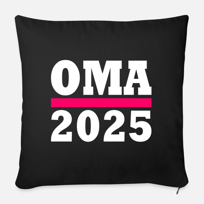 Oma 2025 - Sofakissen mit Füllung 45 x 45 cm - Schwarz
