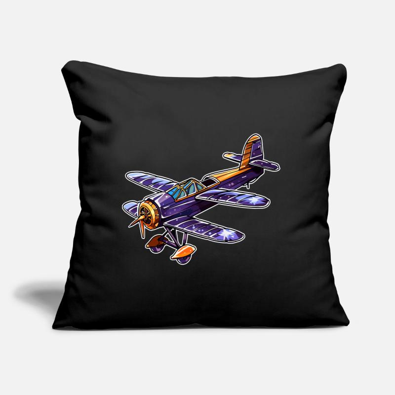 Propeller Plane Comic Look Sofa pillow with filling 45cm x 45cm