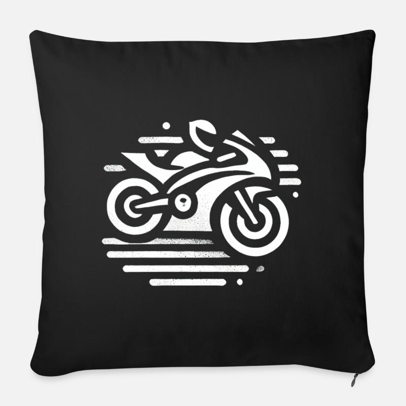 Motorrad - Sofakissen mit Füllung 45 x 45 cm - Schwarz