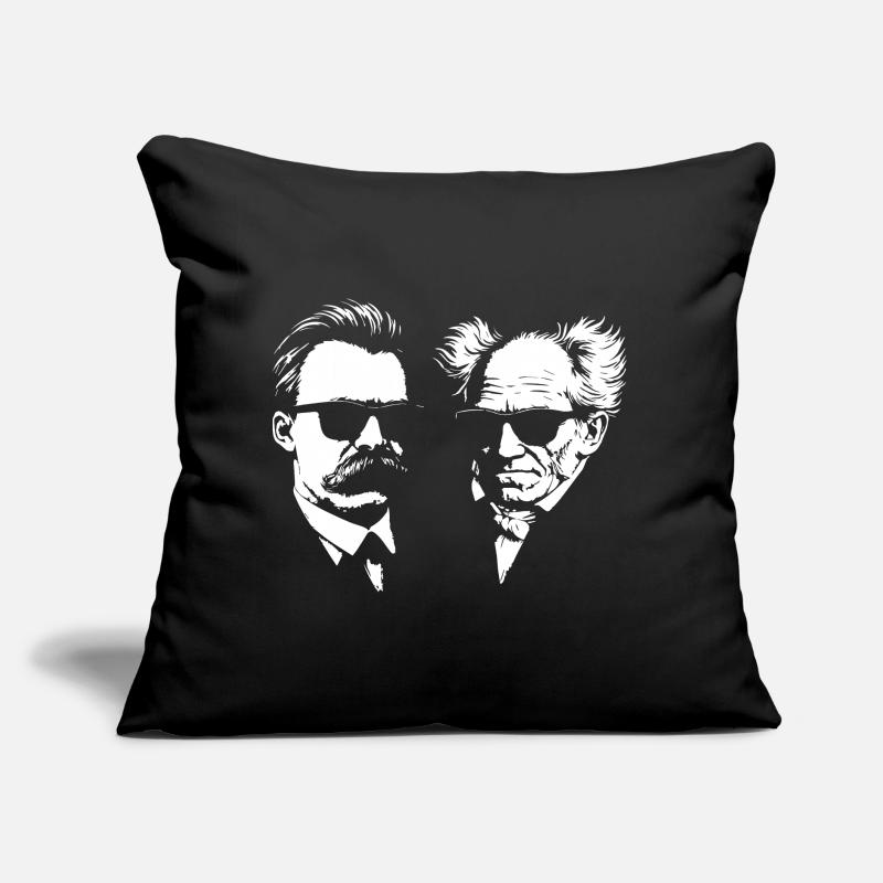 Die deutschen Philosophen Nietzsche und Schopenhhauer Sofakissen mit Füllung 45 x 45 cm