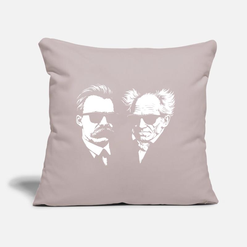 German Philosophers Nietzsche and Schopenhhauer Sofa pillow with filling 45cm x 45cm