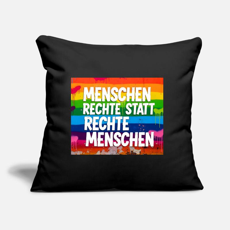 Menschenrechte statt rechte Menschen Statement Sofakissen mit Füllung 45 x 45 cm