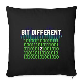 Un peu différent - Conception d’erreur binaire nerd - Coussin et housse de 45 x 45 cm - noir - Devant
