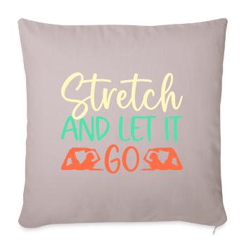Yoga : étirements et laisse aller Yoga drôle - Coussin et housse de 45 x 45 cm - taupe clair - Devant