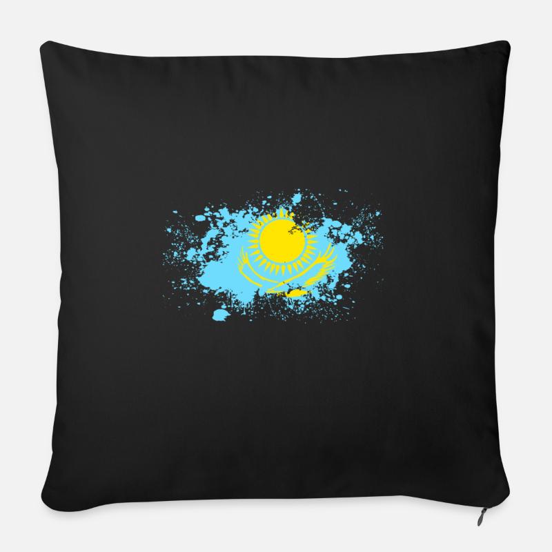 Kazakhstan Kasachstan Flagge Geschenkidee - Sofakissen mit Füllung 45 x 45 cm - Schwarz