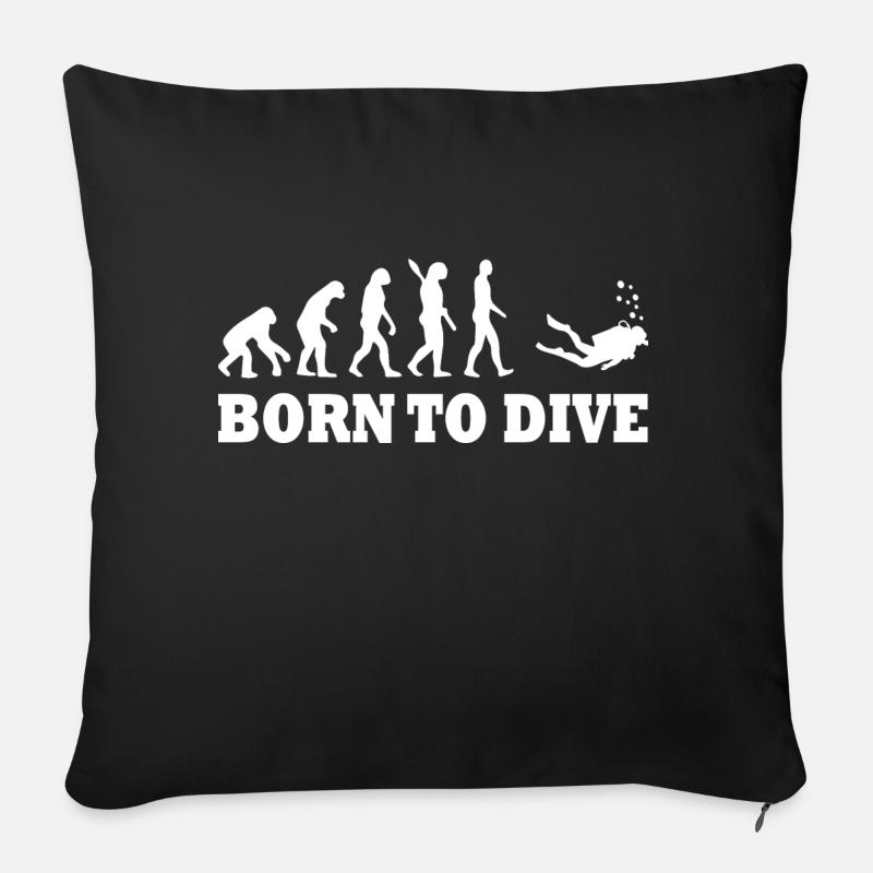Diving Dive tauchen - Sofakissen mit Füllung 45 x 45 cm - Schwarz