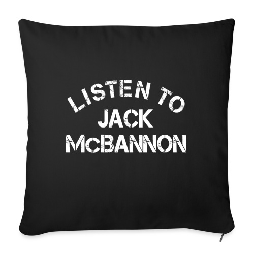 Listen To Jack McBannon (White Print) - Poduszka na kanapę z wkładem 45 x 45 cm