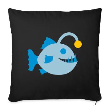 Fish Frogfish Deep Sea Bioluminescence Symbol - Sofa pillow with filling 45cm x 45cm - black - Front