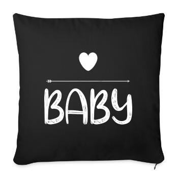 Baby Heart Arrow - Sofa pillow with filling 45cm x 45cm - black - Front