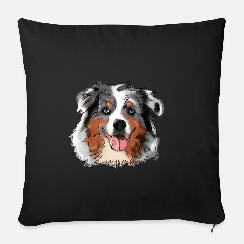 Australian Shepherd - Sofakissen mit Füllung 45 x 45 cm - Schwarz