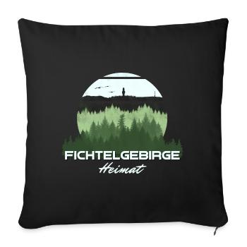 Wunderschönes grünes Fichtelgebirge - Sofakissen mit Füllung 45 x 45 cm - Schwarz - Vorne