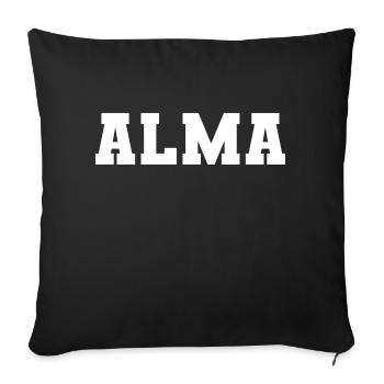 Name - Alma - Sofa pillow with filling 45cm x 45cm - black - Front